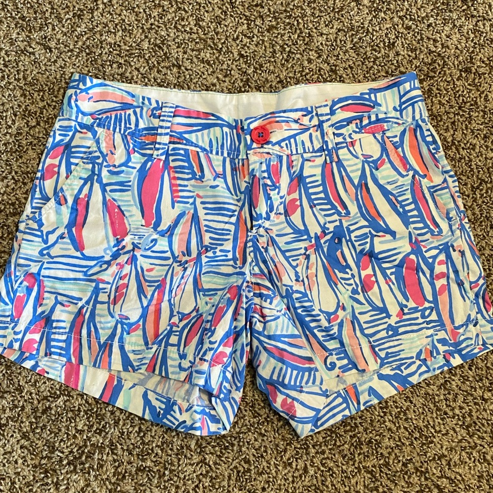 Lily Pulitzer 💗 blue pink sailboat short sz 4